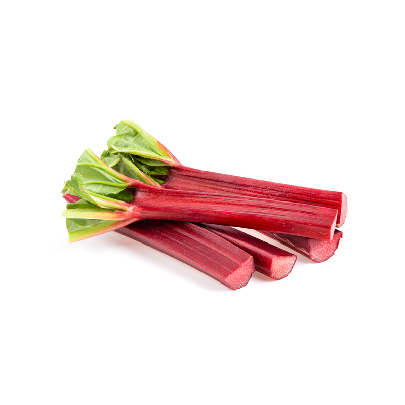 Rhubarbe rouge fraîche